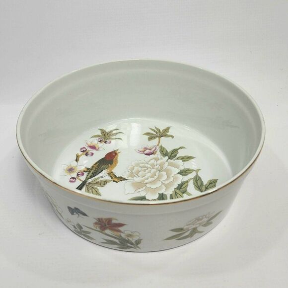 Vintage Chinese Garden by Shafford Baking Serving Dish Porcelain Peonie Flower - Picture 1 of 11